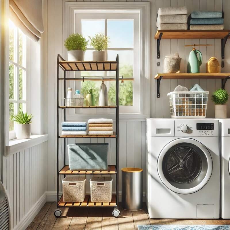 Rolling Cart in Laundry Room