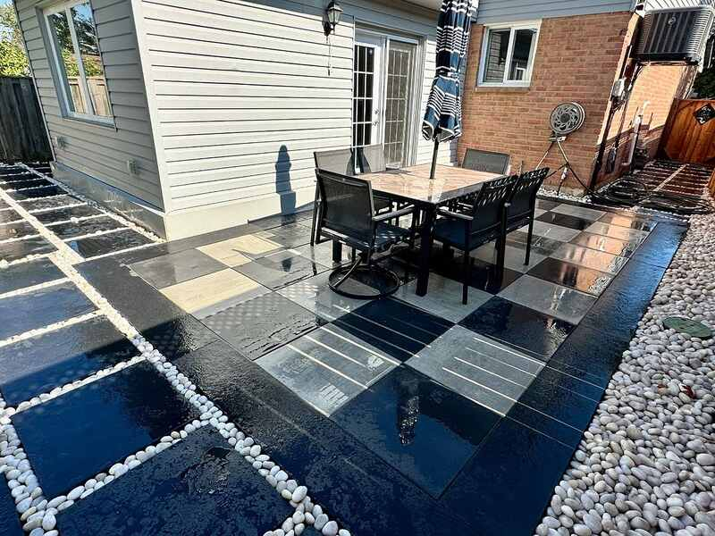 Checkboard Paver Patio