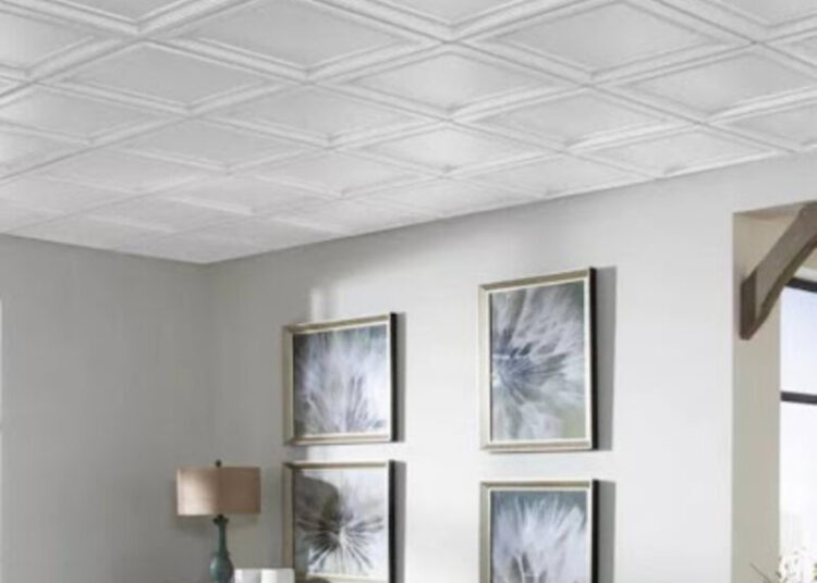 White Panels Drop Ceiling design 