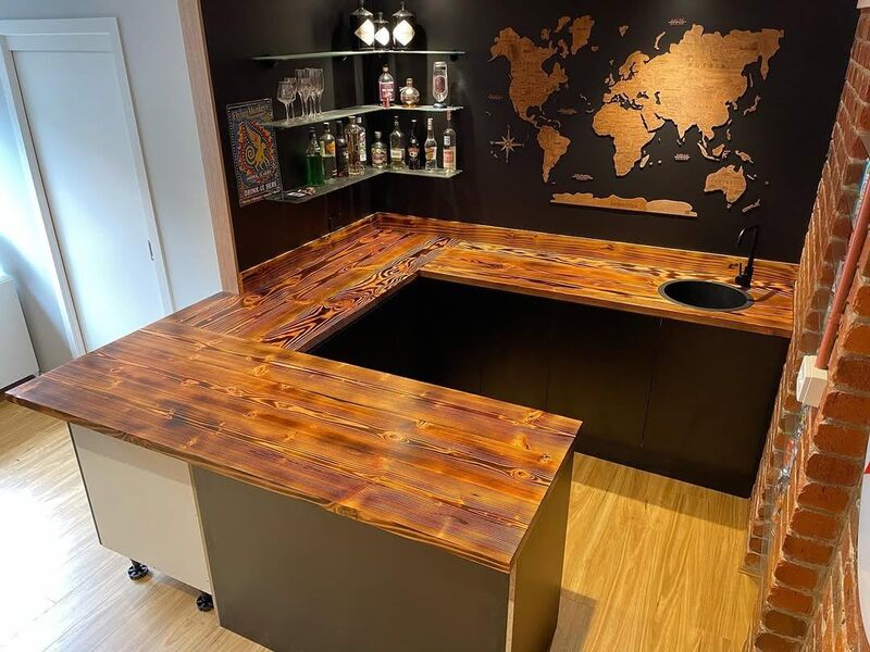 Reclaimed wood countertop