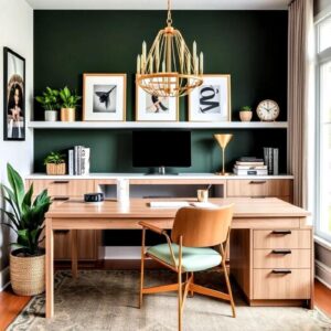 Dark Green Office Ideas for Work from Home Place - Home Briefings