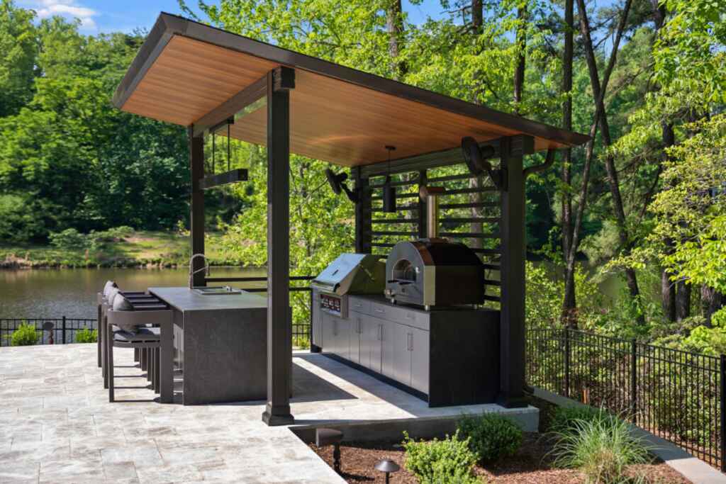 Cantilevered Roof Over Island