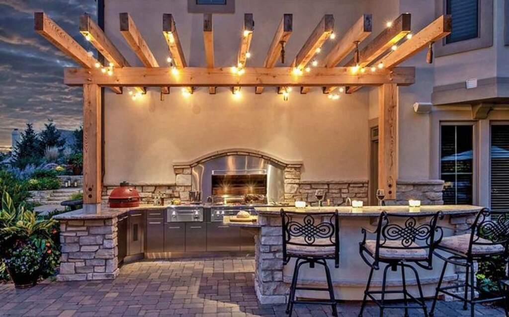 Covered Kitchen with Bar Seating