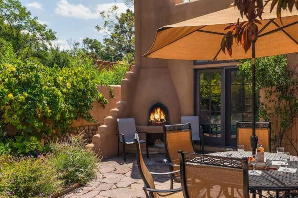 Outdoor Adobe Fireplace