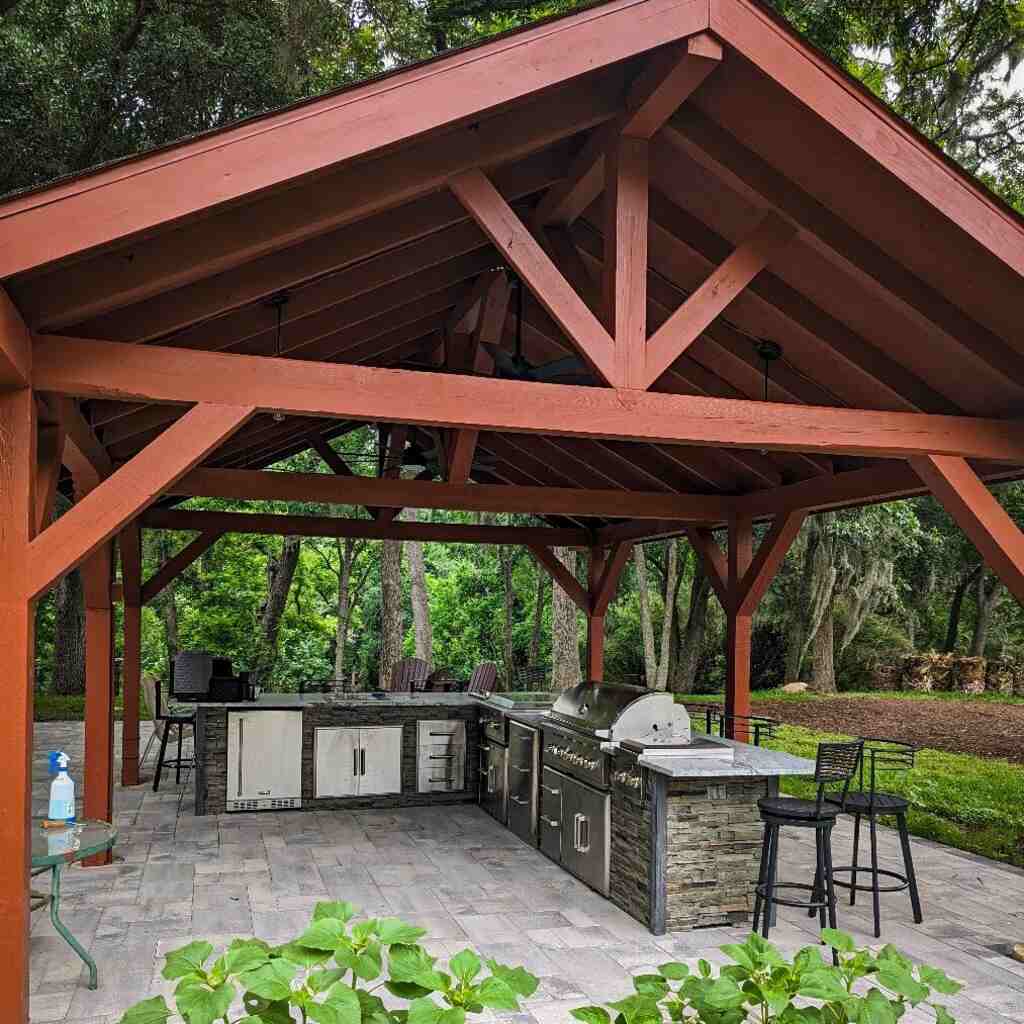 Pergola-Covered Bar