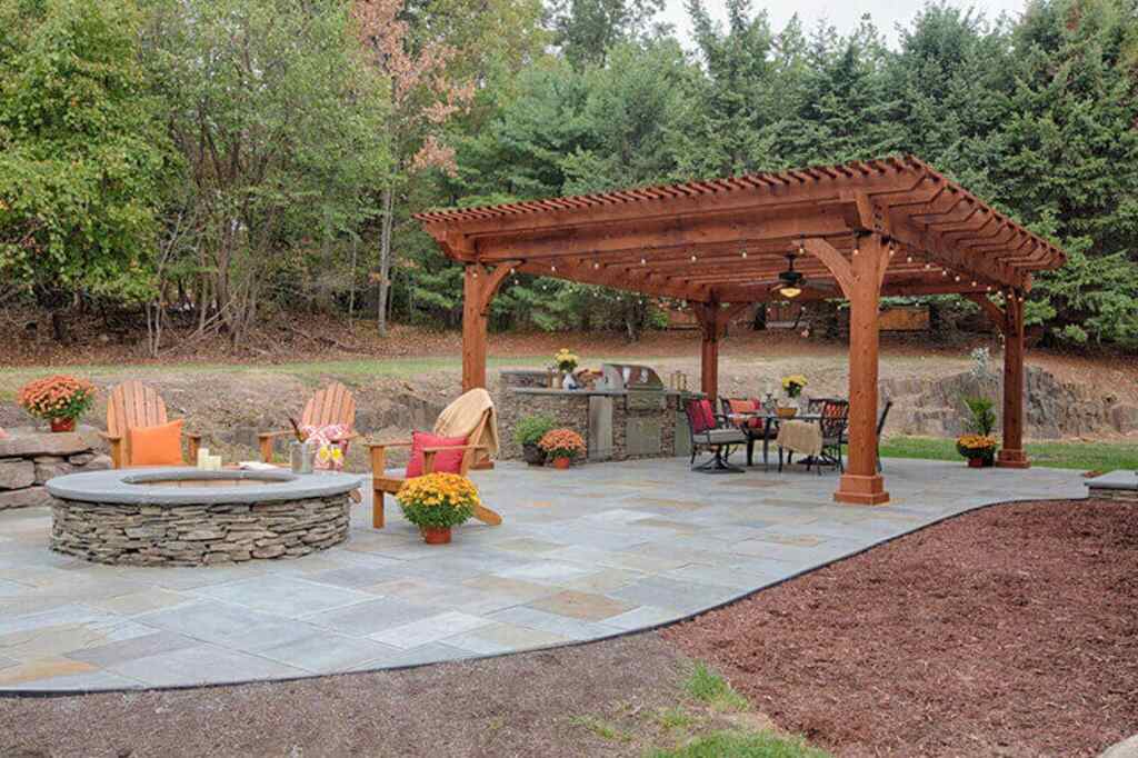 Pergola with Vine Coverage