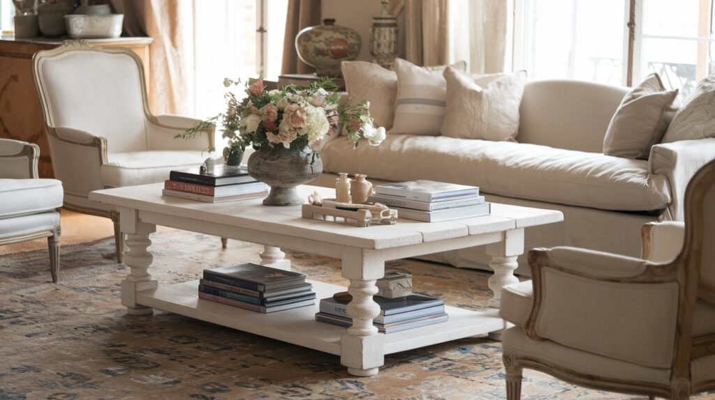 Add a Distressed Wood Coffee Table