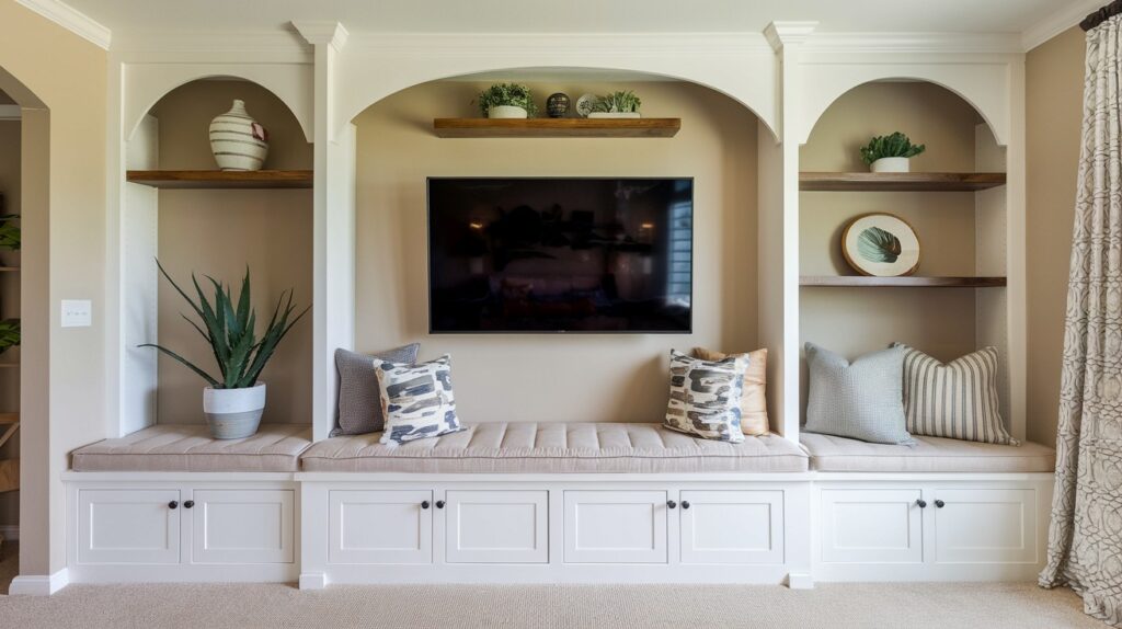 Bench Seating Under TV