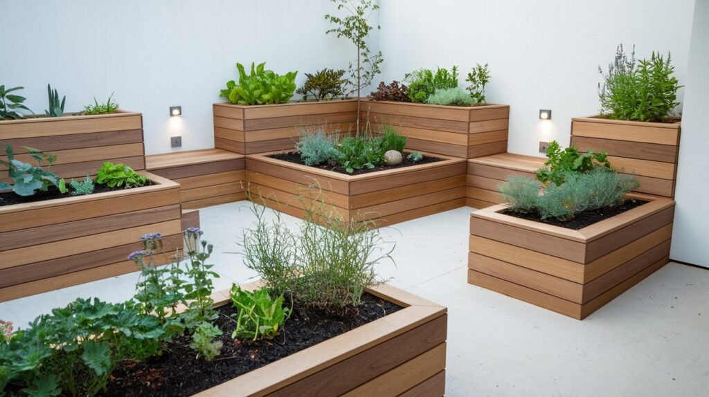 Built-In Planters with Seating Edges