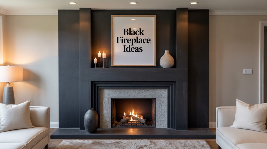 Chic Black Fireplace