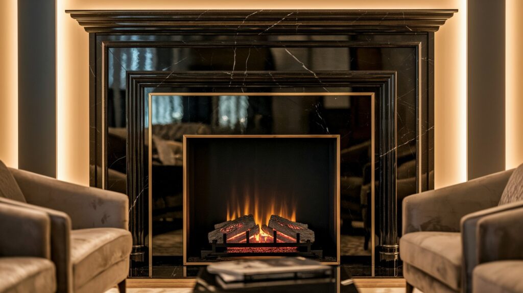Classic Elegance with Glossy Black Marble