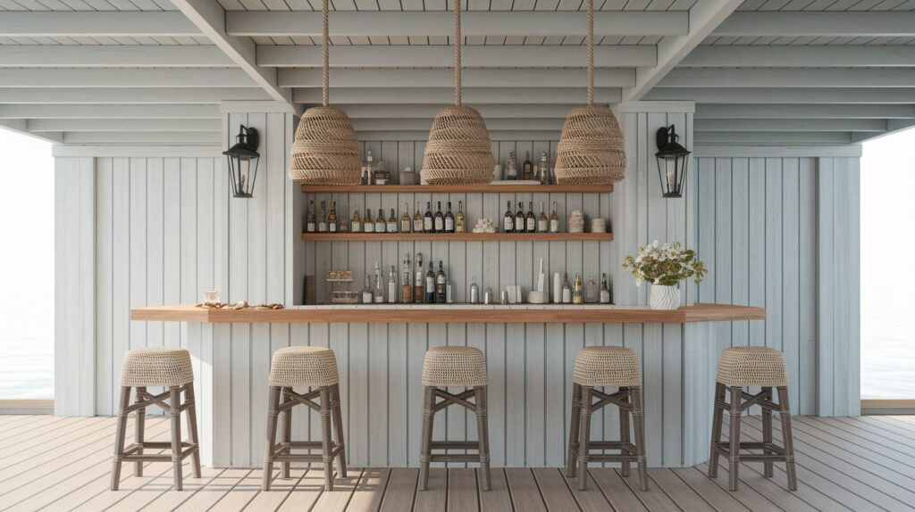 Coastal Boathouse Garage Bar