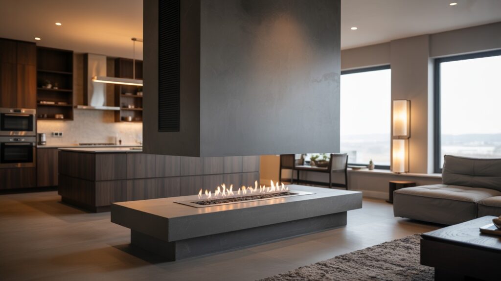 Create Warmth with a Cozy Fireplace Between Zones
