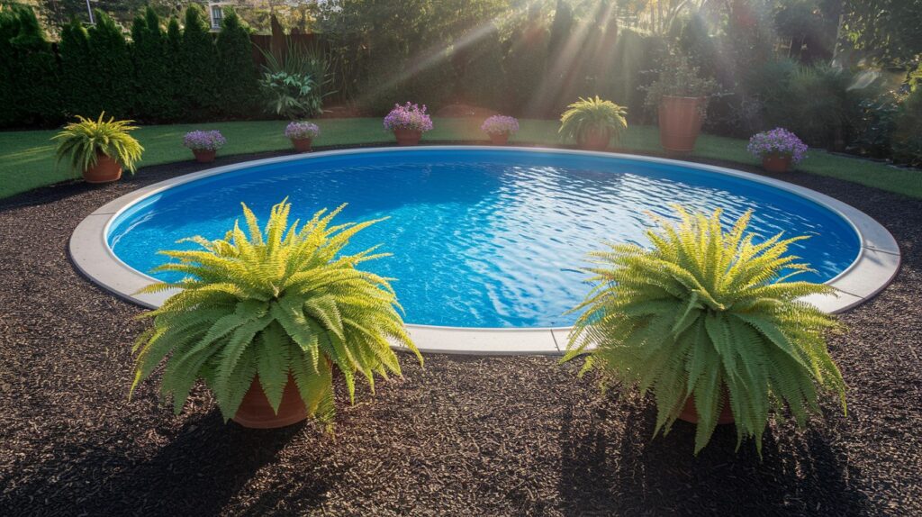 Creative Pool Landscaping with Mulch