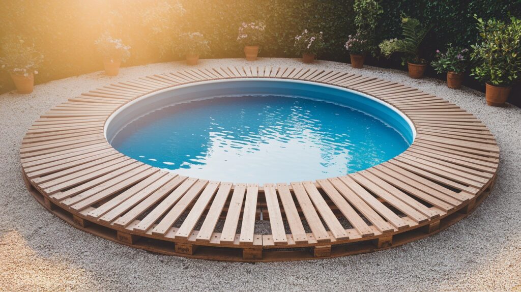 DIY Pool Decking with Pallets or Gravel