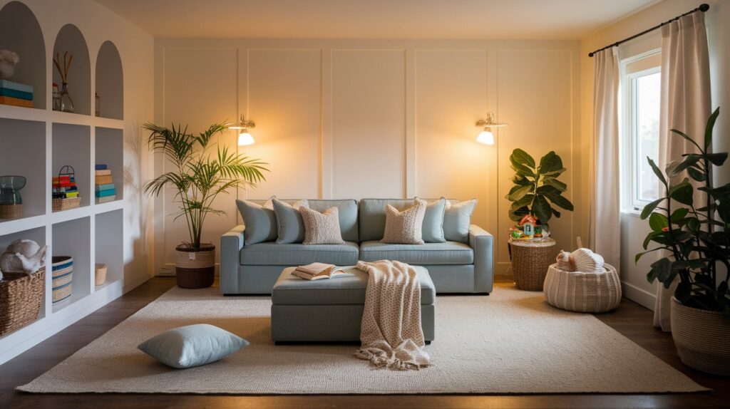 Family-Friendly with Soft Fabrics and Storage