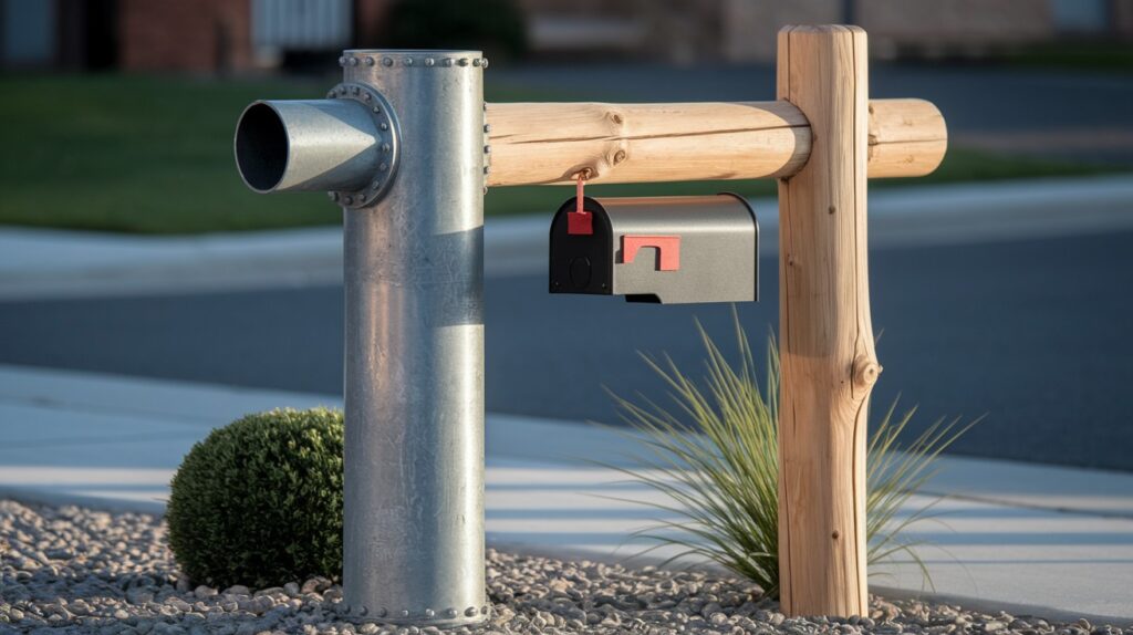 Galvanized Pipe and Wood Hybrid Post