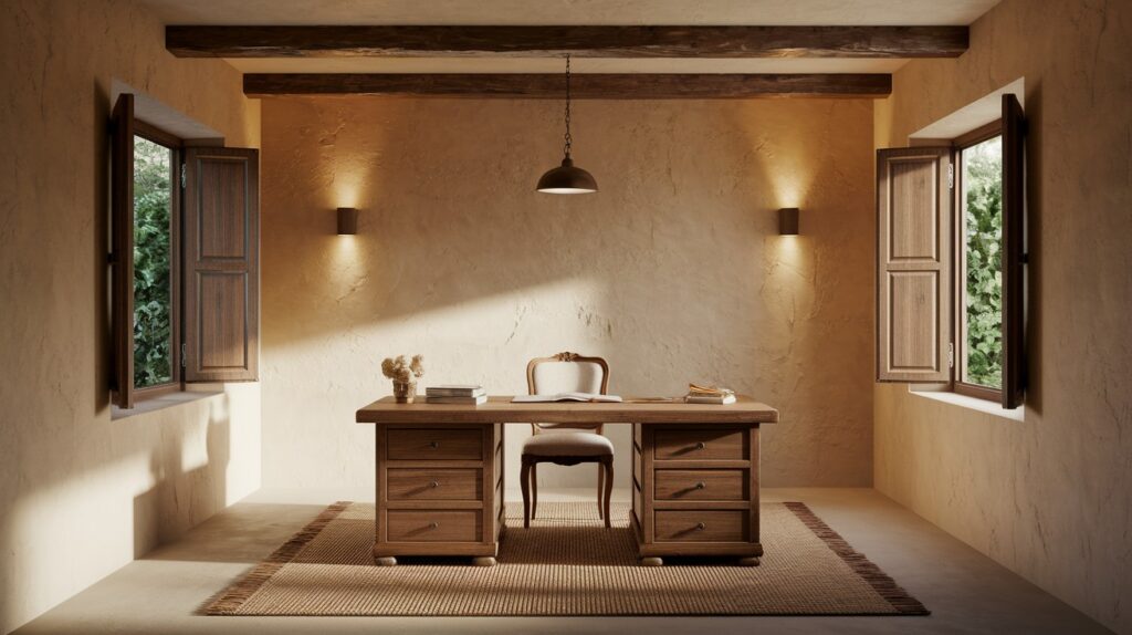 Home Office with Old-World Simplicity