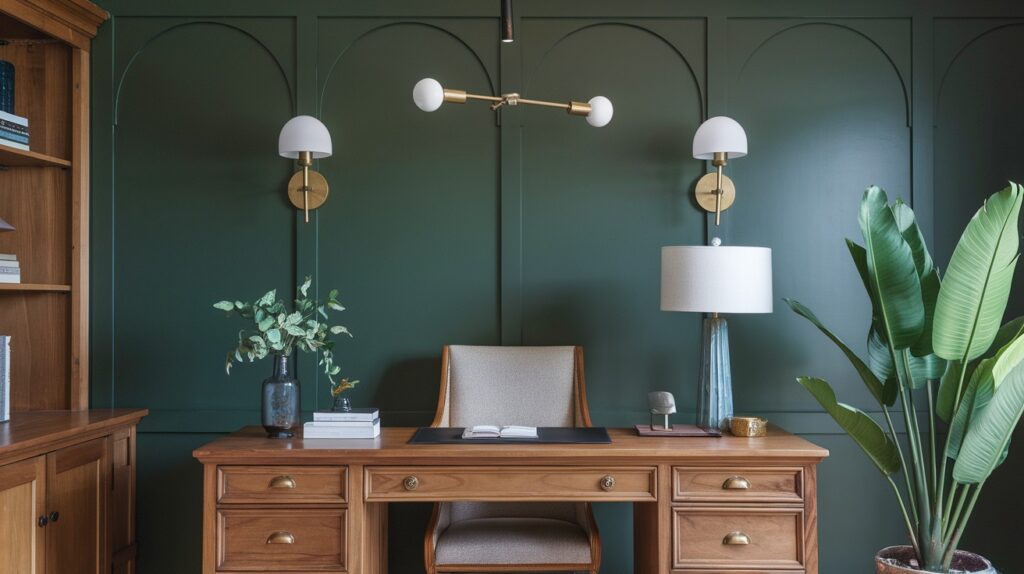 Home Office with Warm Wood Accents