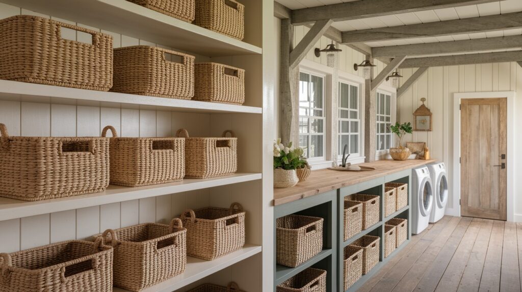 Incorporate Woven Storage Baskets