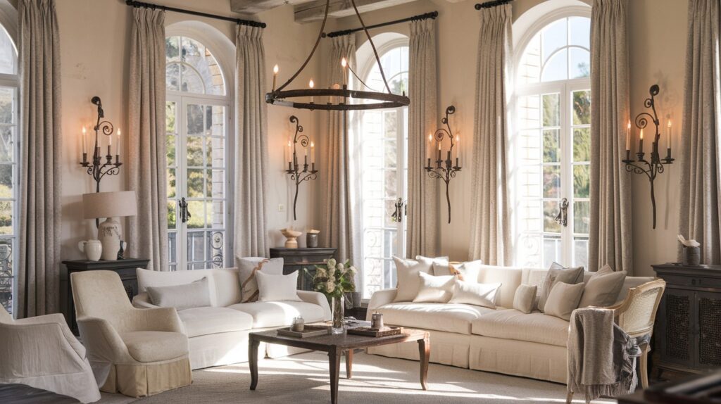 Incorporate Wrought Iron and Curved Metal Accents