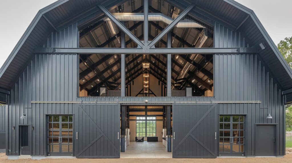 Industrial-Style Black Barndominium