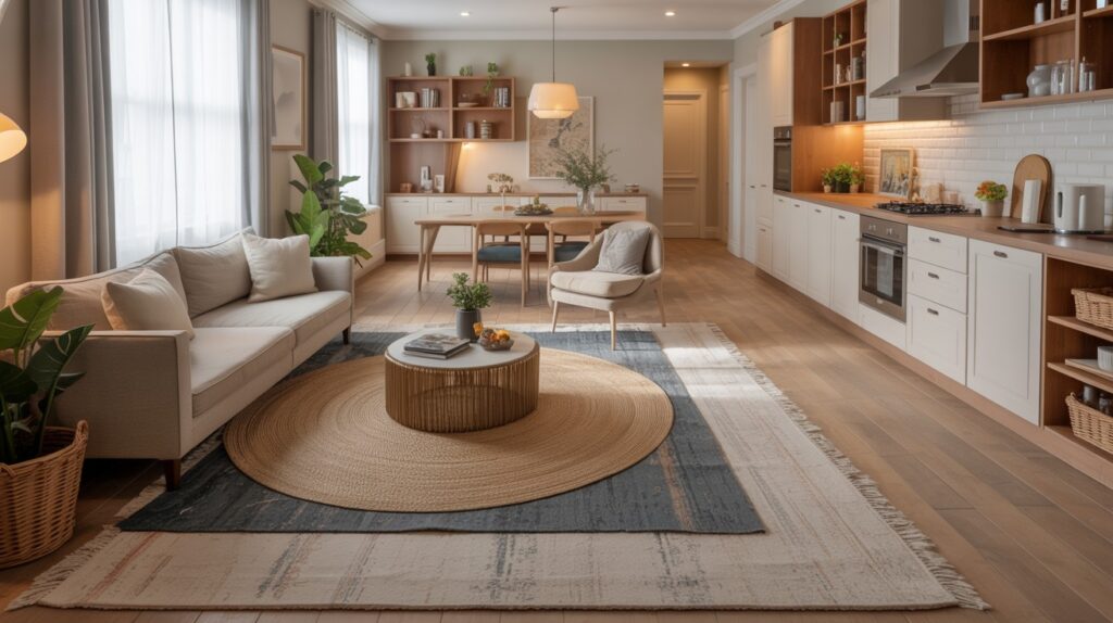 Layer Rugs to Define the Living Area