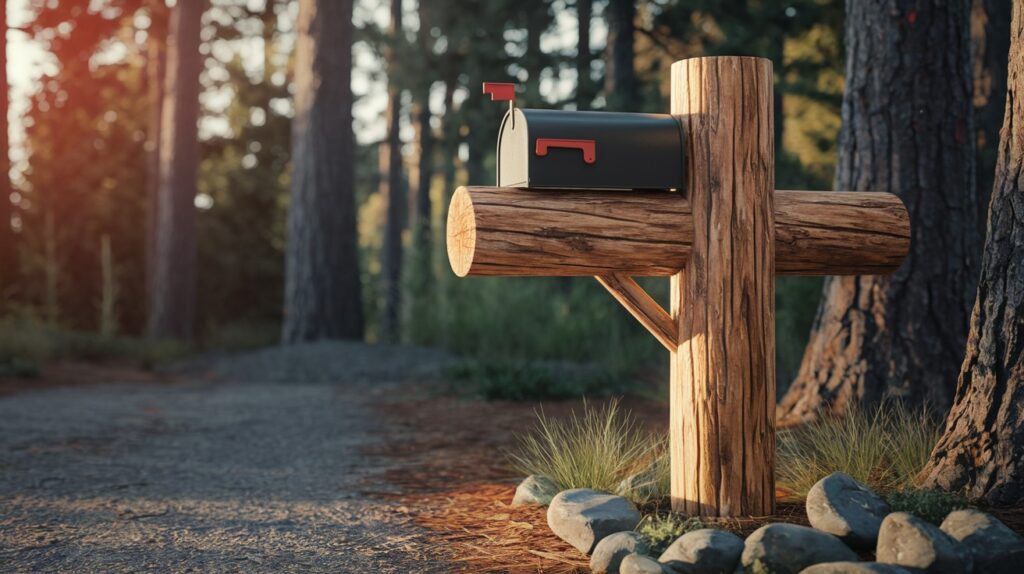 Log Cabin-Style Mailbox Post