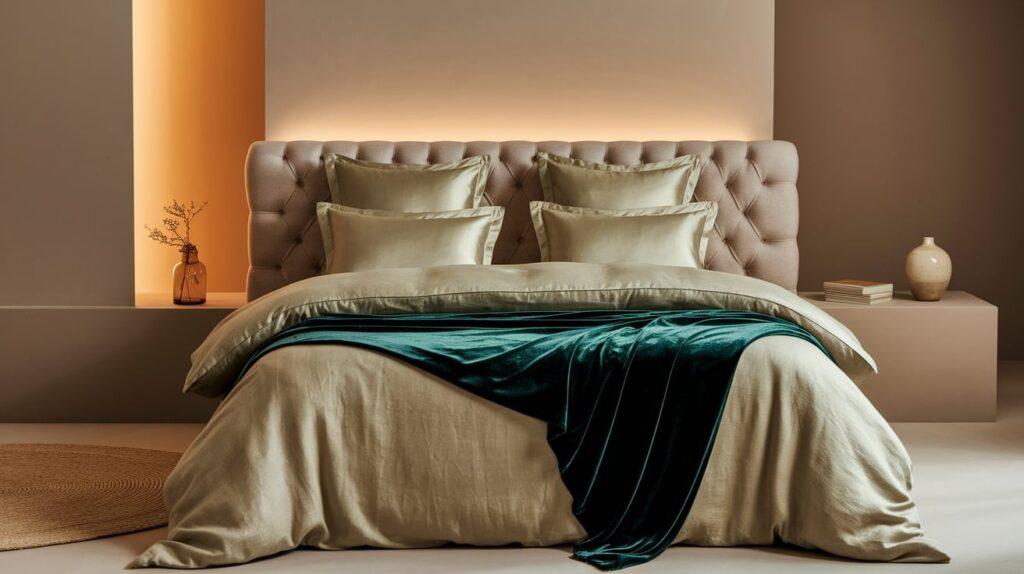 Luxurious Bedding and Layered Textures