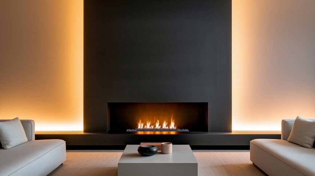 Modern Matte Black Fireplace Designs