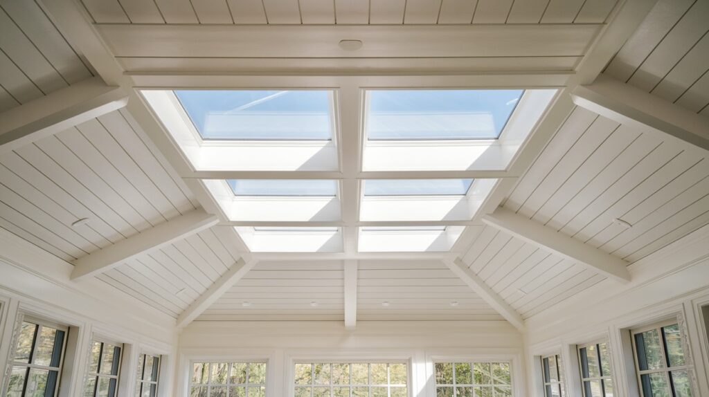 Shiplap Ceiling with Skylights