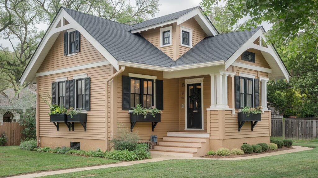 Small Bungalow with Charcoal Black
