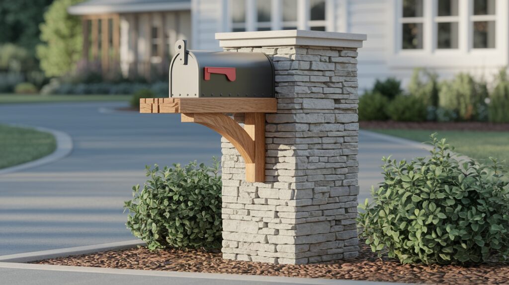 Stone Base with Wooden Post