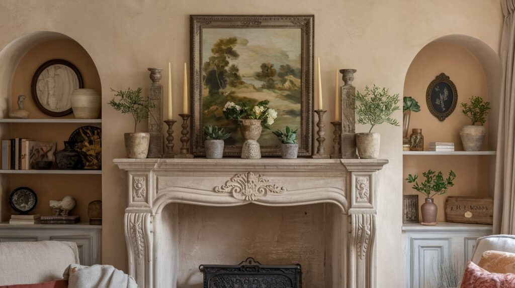 Style an Ornate Fireplace Mantel