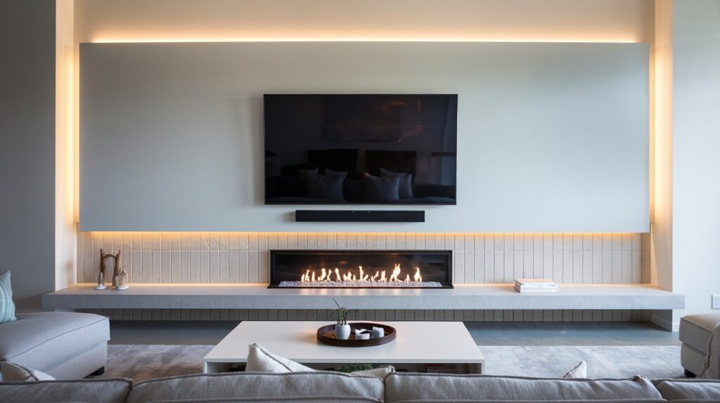 TV Above a Linear Fireplace