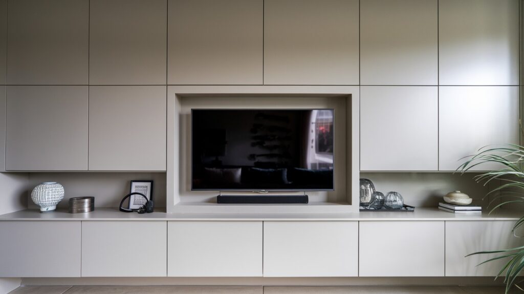 TV Niche with Floating Cabinetry Below