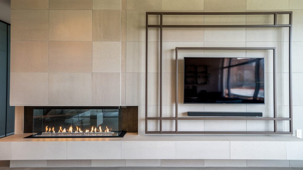 Tile Surround with Matte Black Frame