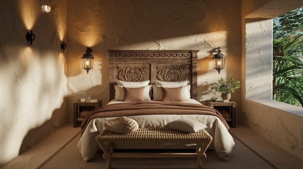 Warm and Textured Bedroom