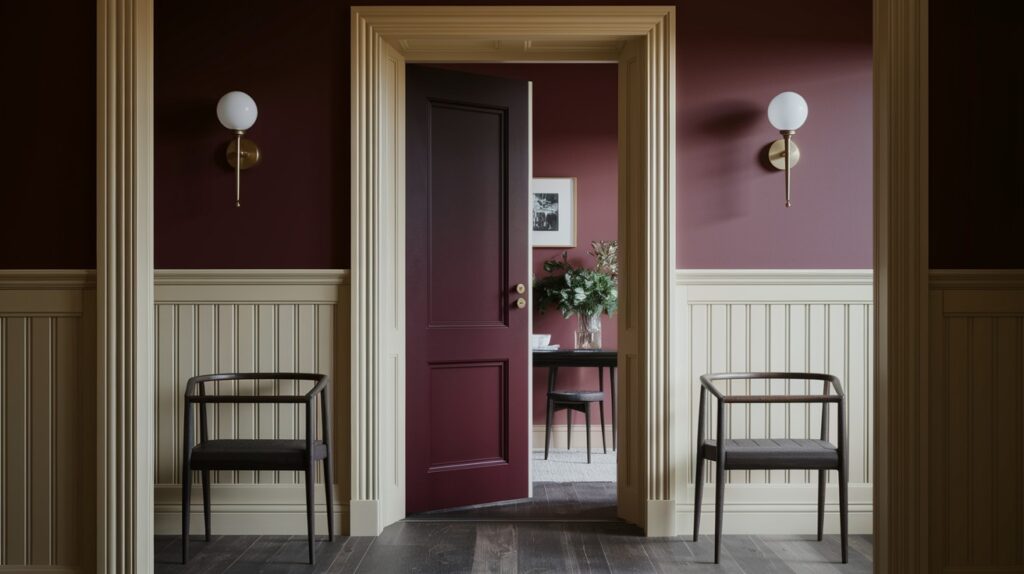 Burgundy & Cream in the Entryway