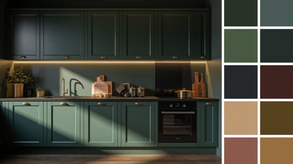 Forest Green & Black for a Moody Kitchen
