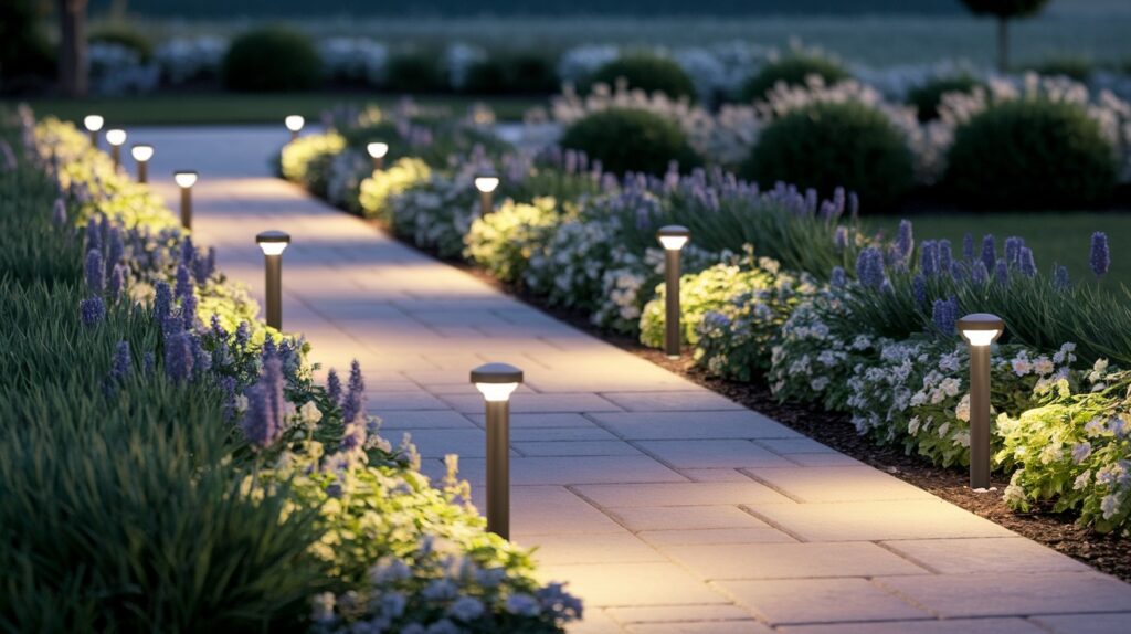 Solar Stake Lights to Define Paths and Garden Beds