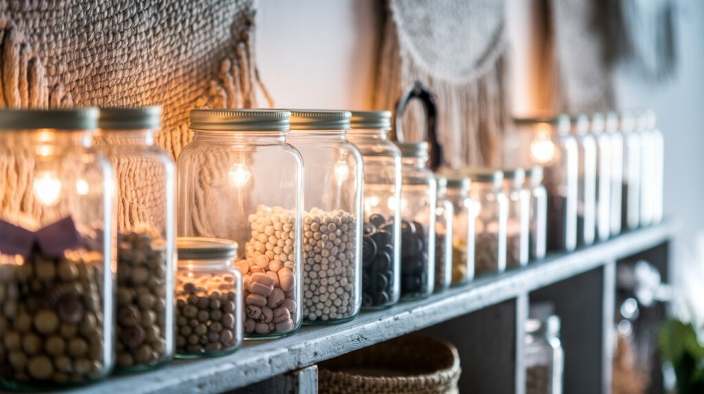 Turn Glass Jars into Storage Solutions
