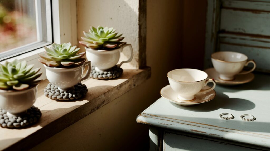 Use Tea Cups as Planters