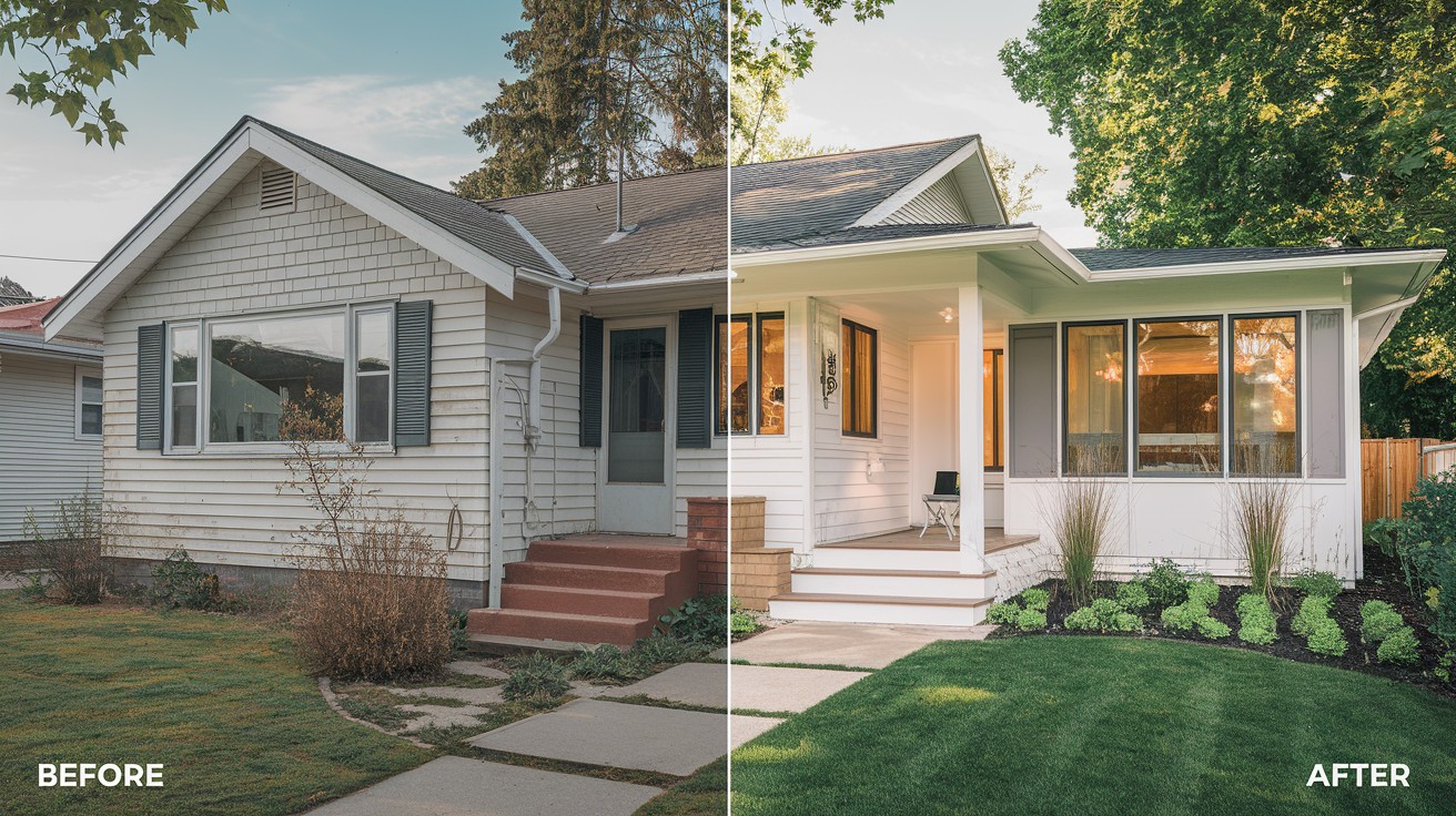 Before and After 1960s Ranch House Exterior Remodel That Will Blow Your ...