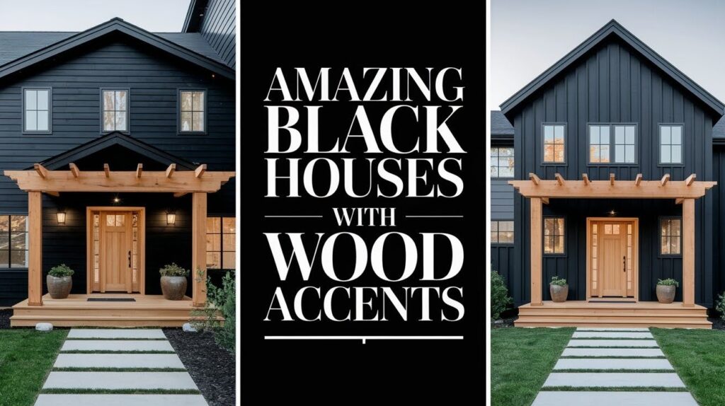 15 Amazing Black Houses with Wood Accents