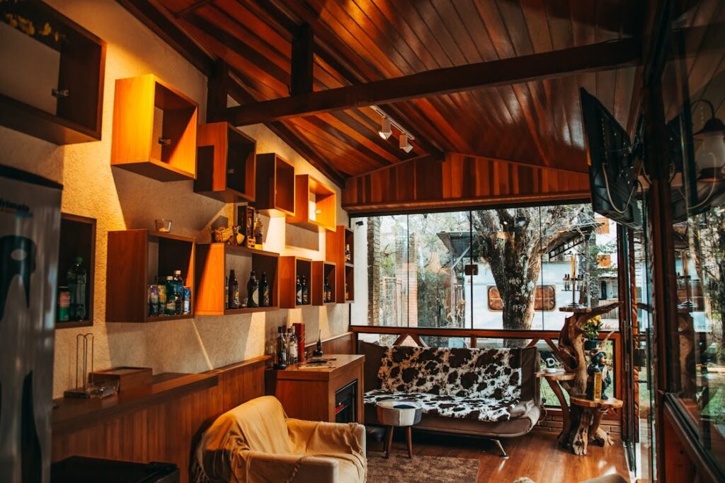 Alcoves, Accent Lighting & Dark Woods