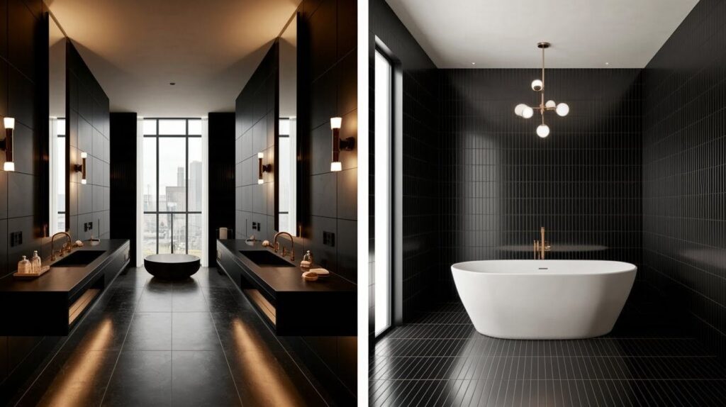 All Black Bathrooms & Spa-Like Retreats