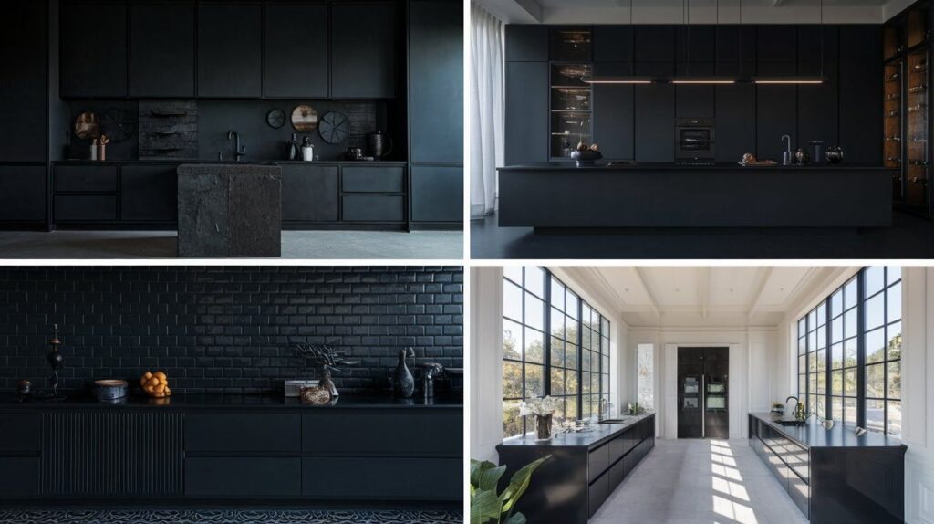 All-Black Kitchens with Depth