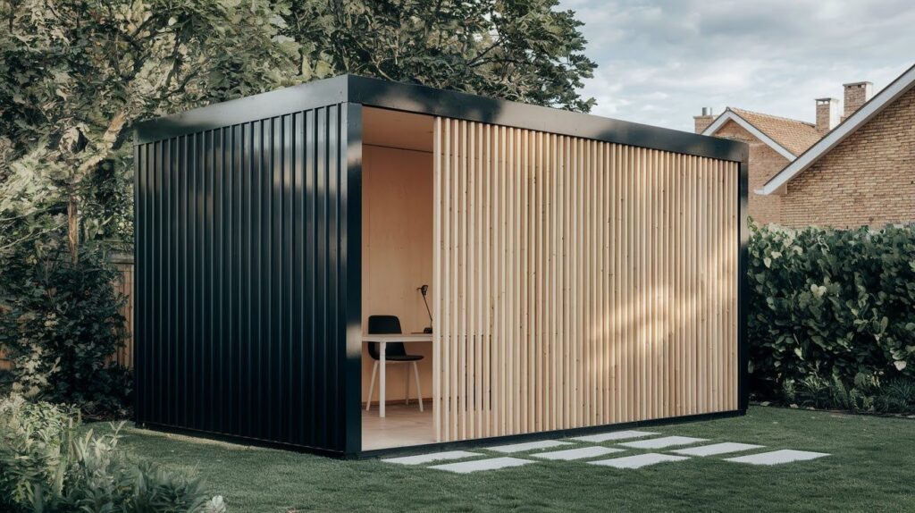 Backyard Office Pod with Wood Wrap