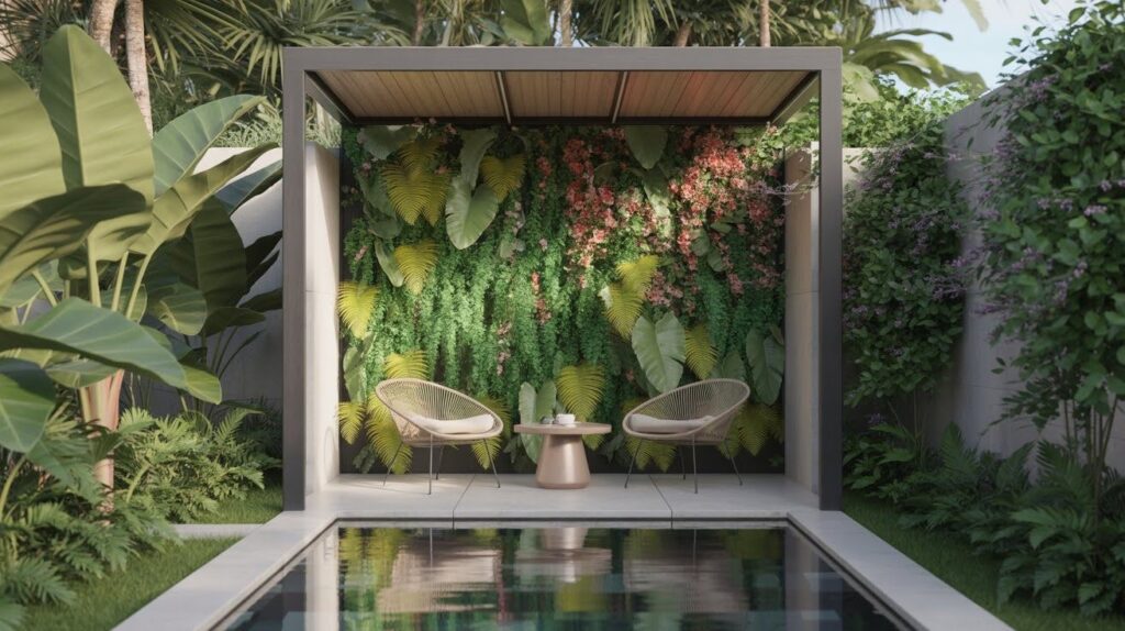 Cabana with Vertical Garden Wall